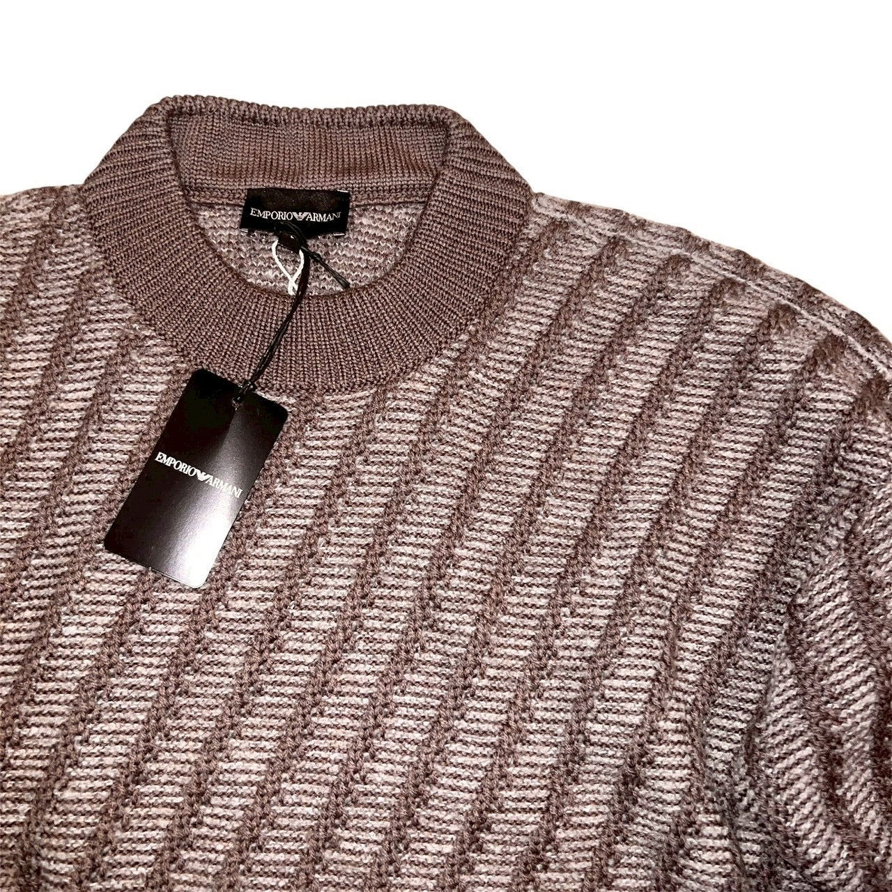 14万 EMPORIO ARMANI バージンウール 厚手 セーター トープ