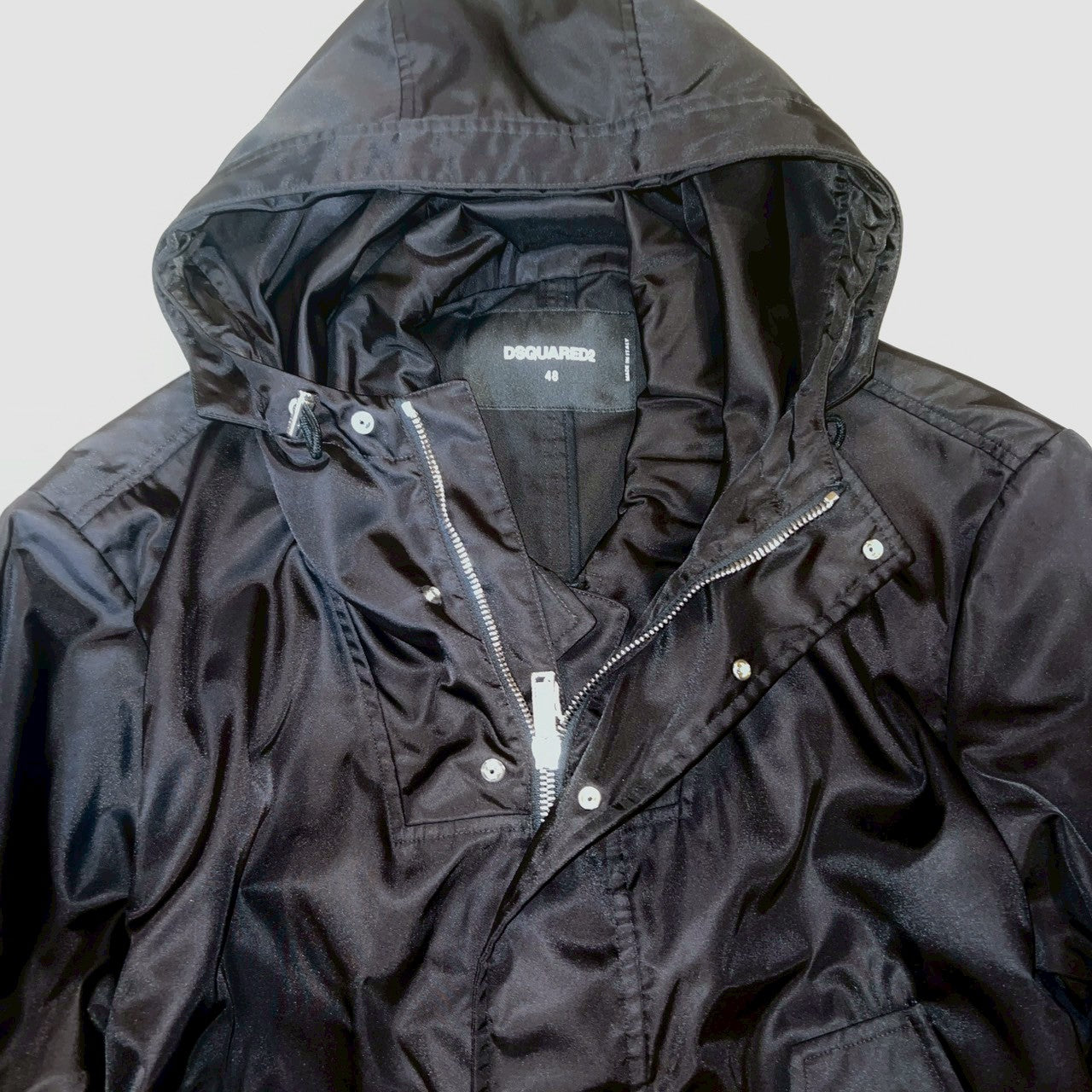 41万 新品 DSQUARED2 ドッキング モッズコート 黒 48
