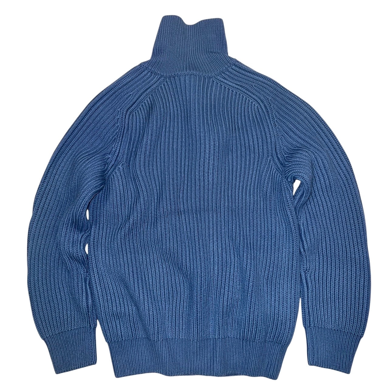 15万 EMPORIO ARMANI 厚手 Zip ニット ブルゾン ターコイズ