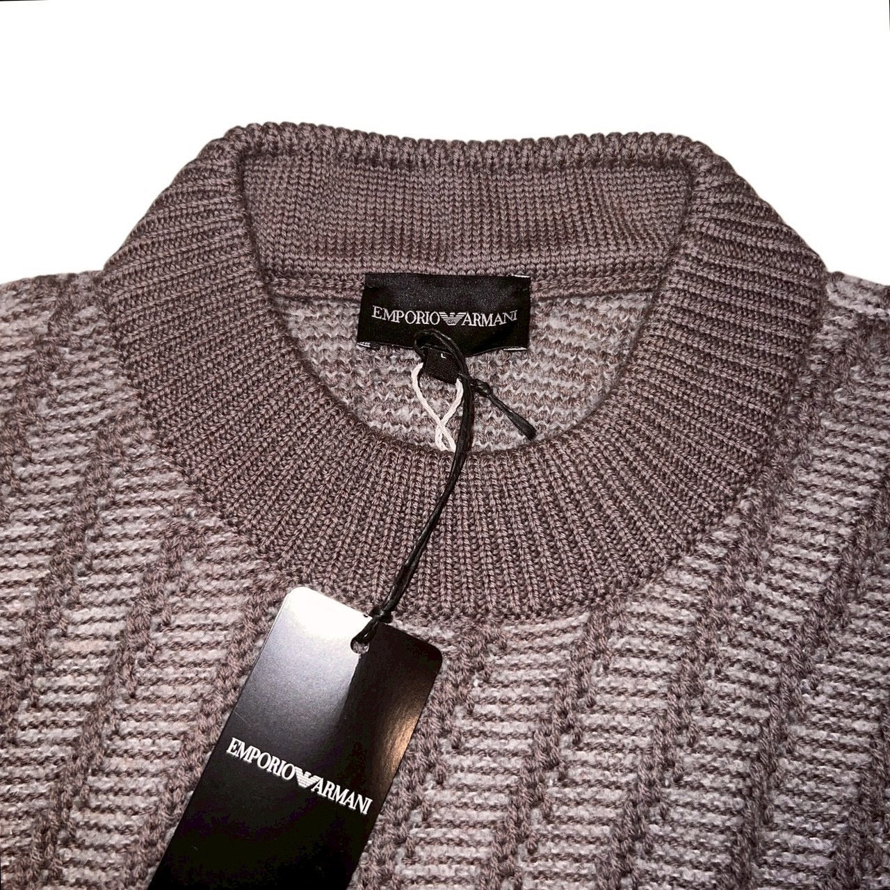 14万 EMPORIO ARMANI バージンウール 厚手 セーター トープ