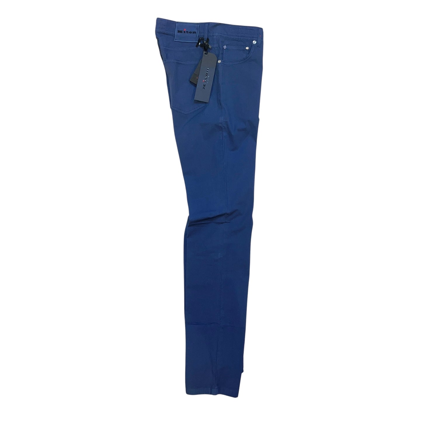 19万 新品 Kiton 総手縫い 鉄青グレーブルー 5ポケ パンツ 32