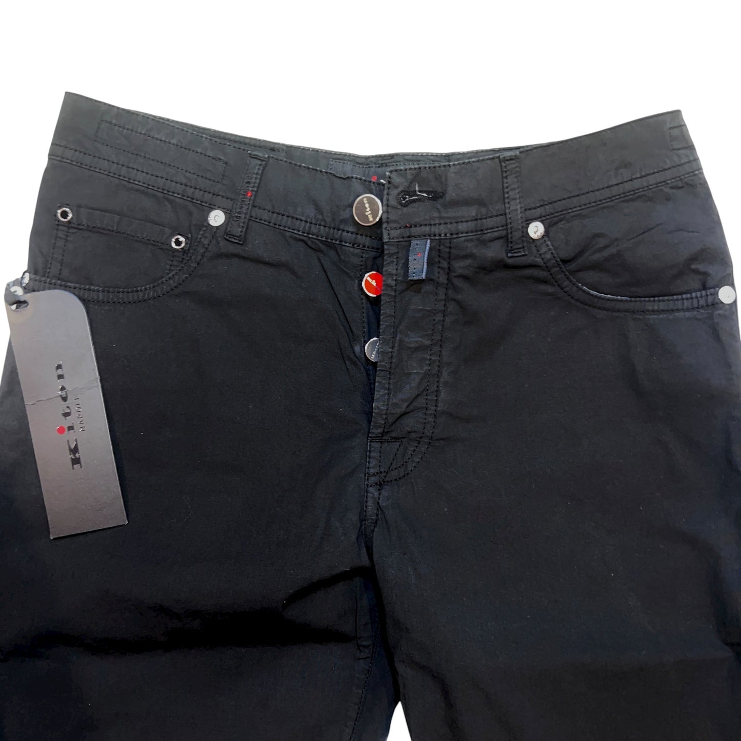 19万 新品 Kiton 総手縫い 超定番 ブラック 5ポケ パンツ 32