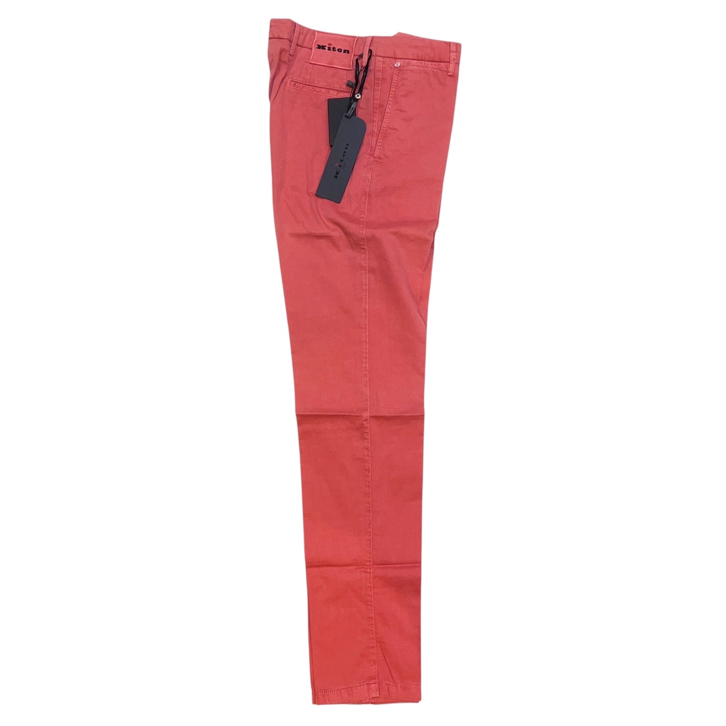 22万 新品 Kiton 総手縫い シルク ウォッシュドコーラル パンツ 32