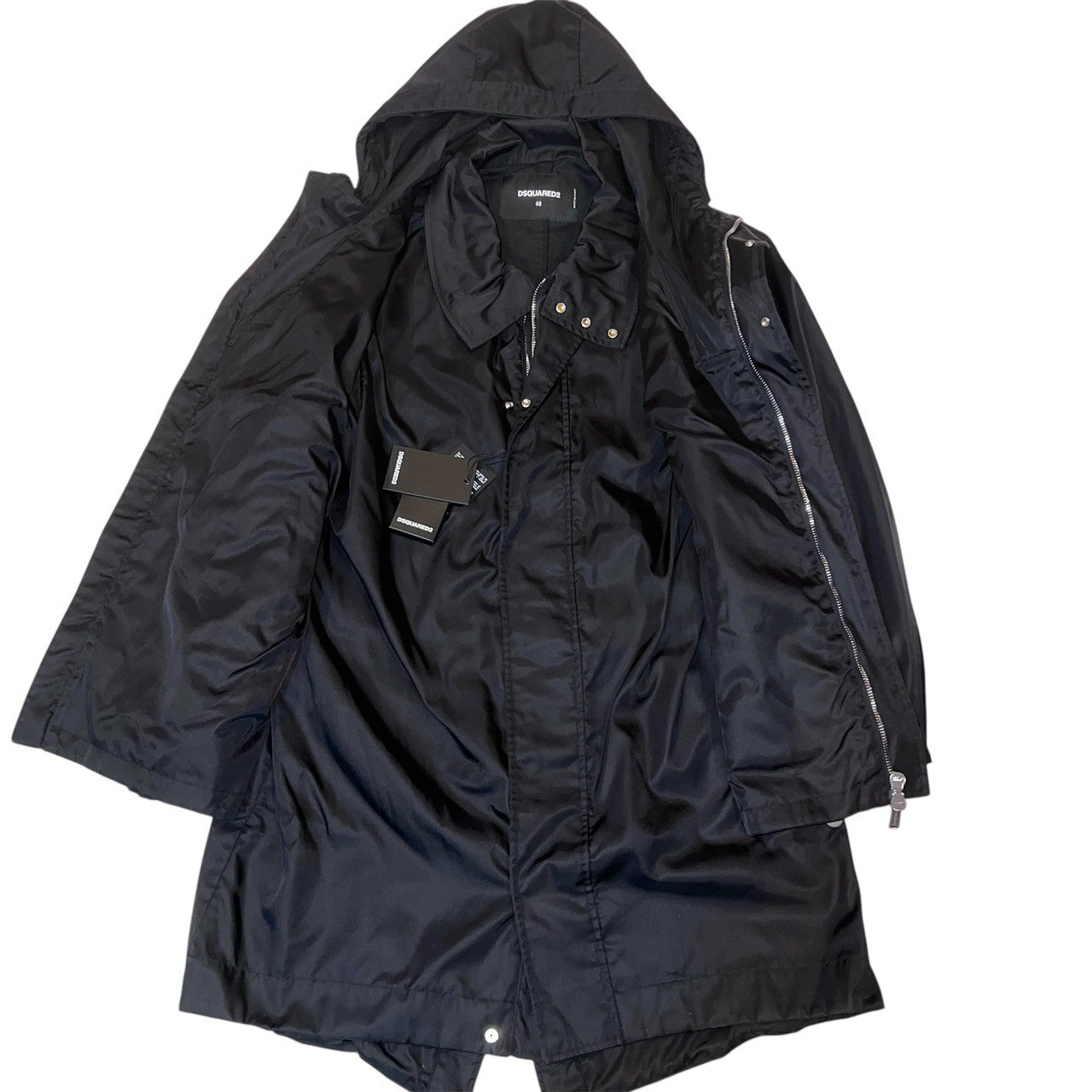 41万 新品 DSQUARED2 ドッキング モッズコート 黒 48