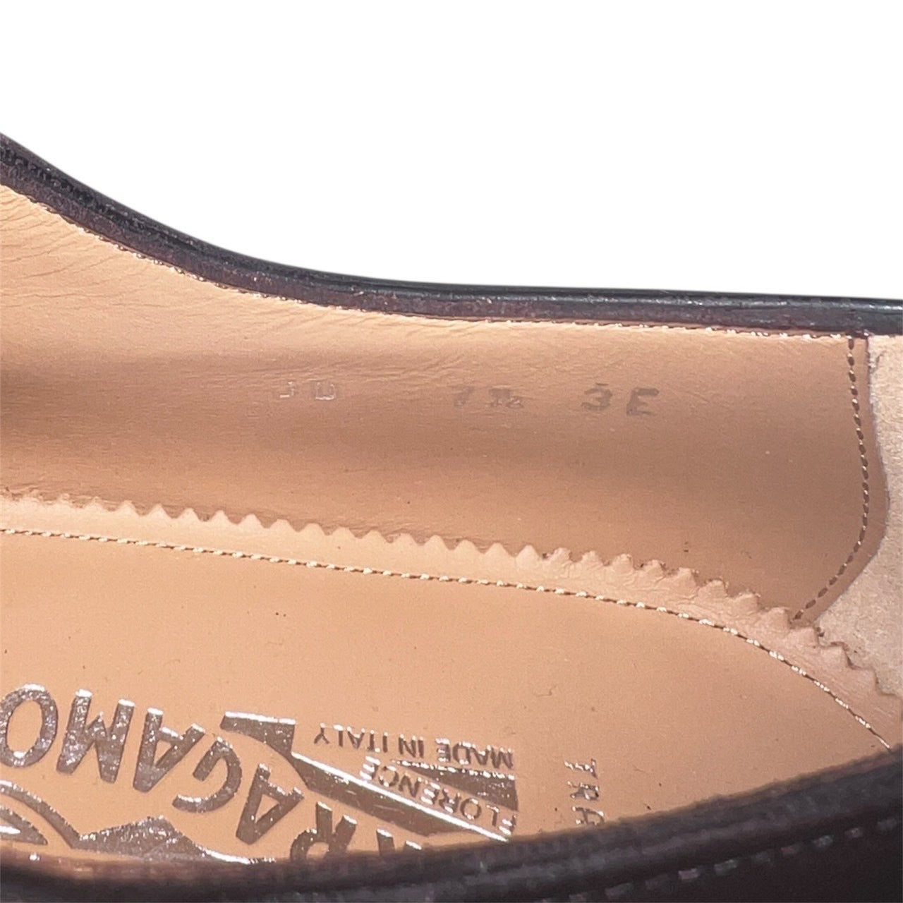 33万 新品 FERRAGAMO (最高峰)TRAMEZZA オックスフォード レザーシューズ 茶 7.5EEE