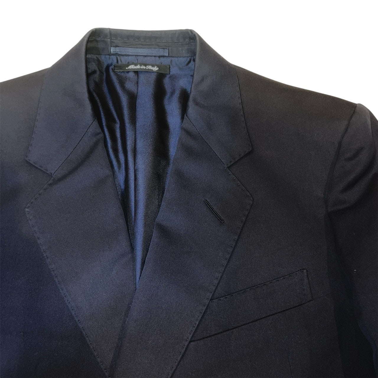 37万 新品 DUNHIL シルク 綿 ハーフダブル ジャケット 濃紺 46