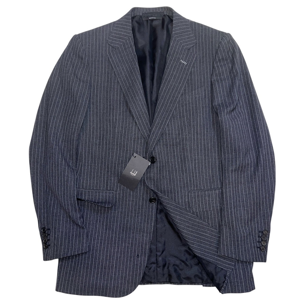 40万 2日限定 DUNHIL ウール ピンストライプ ジャケット グレー/白