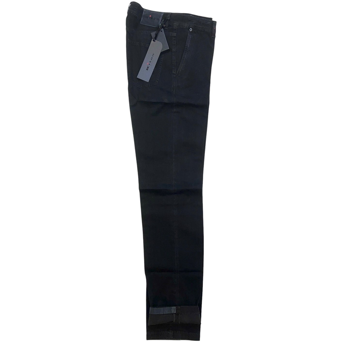 24万 新品 Kiton 総手縫い カシミア ヘリンボーンブラック パンツ 32