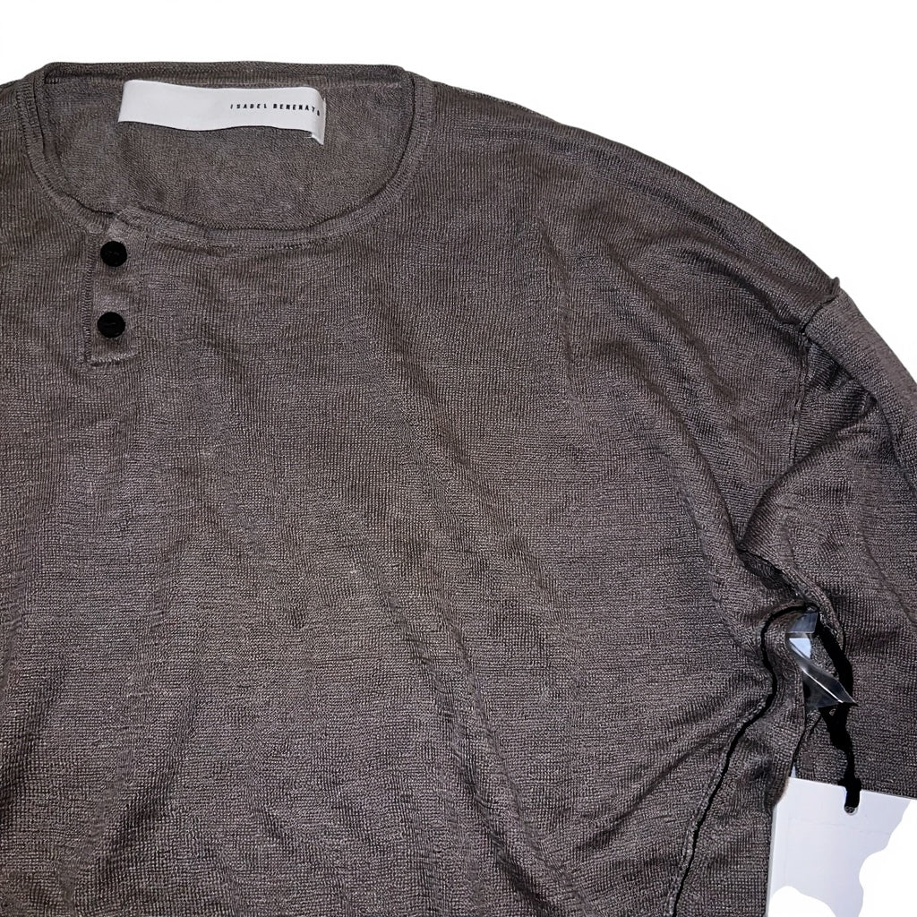 9万 新品 ISABEL BENENATO ITALY 麻 ヘンリー ニット KH
