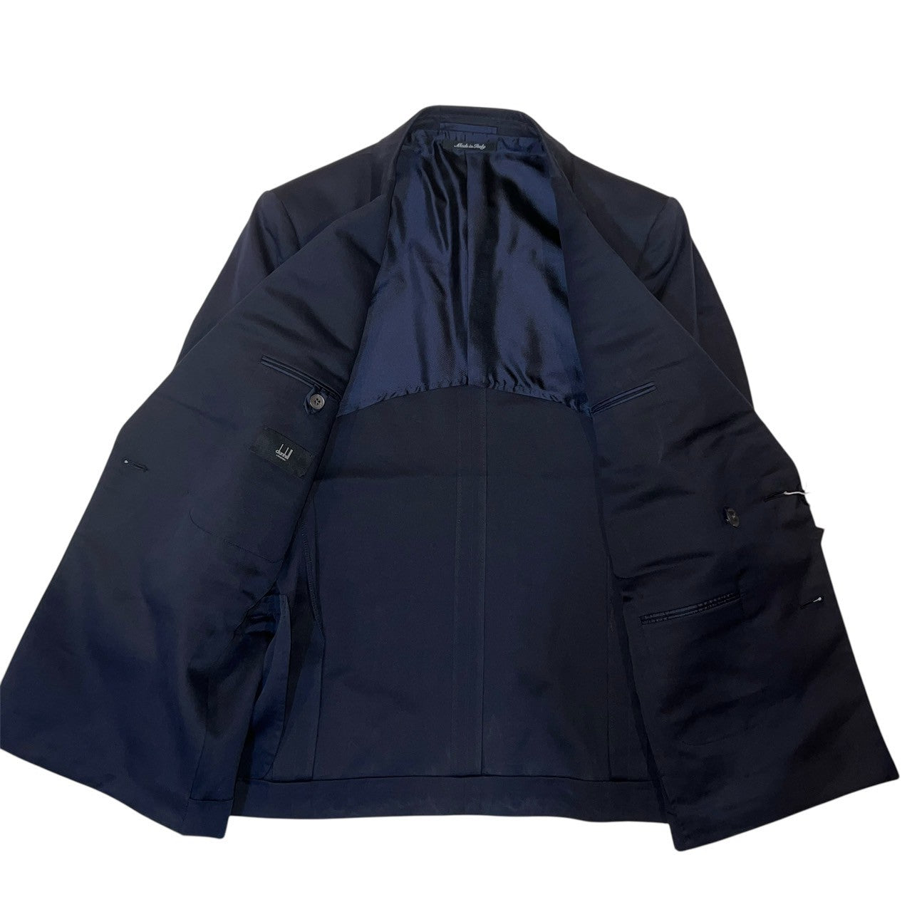 37万 新品 DUNHIL シルク 綿 ハーフダブル ジャケット 濃紺 46