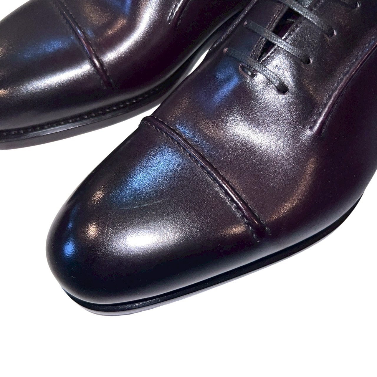 33万 新品 FERRAGAMO (最高峰)TRAMEZZA オックスフォード レザーシューズ 茶 7.5EEE