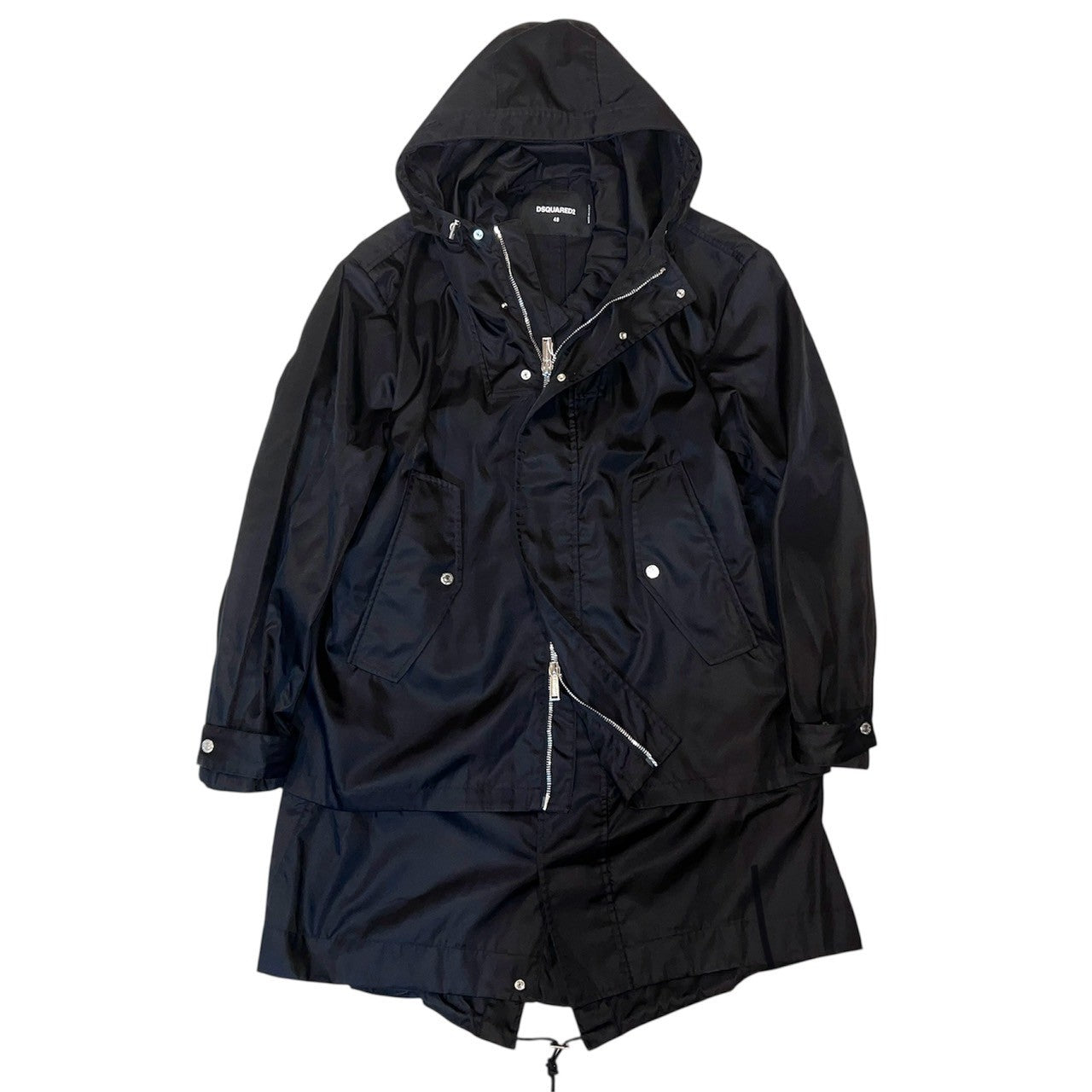 41万 新品 DSQUARED2 ドッキング モッズコート 黒 48