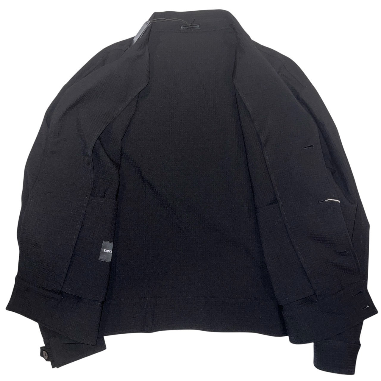 15万 EMPORIO ARMANI ハニカム 短丈 カーデ風 ジャケット 黒