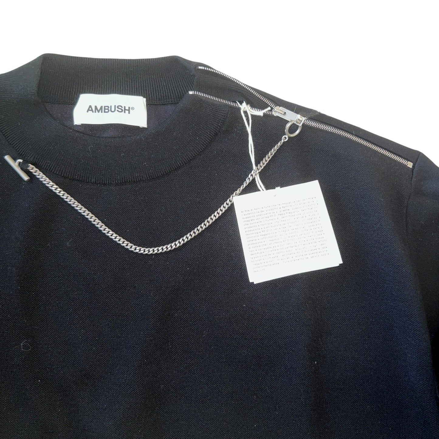 17万 新品 AMBUSH チェーン付き ニット スウェット 黒