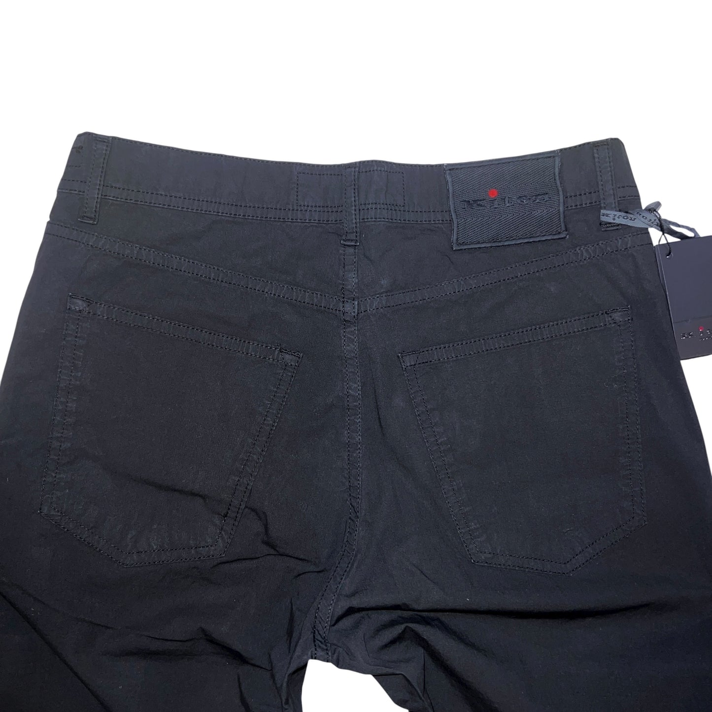 19万 新品 Kiton 総手縫い 超定番 ブラック 5ポケ パンツ 32