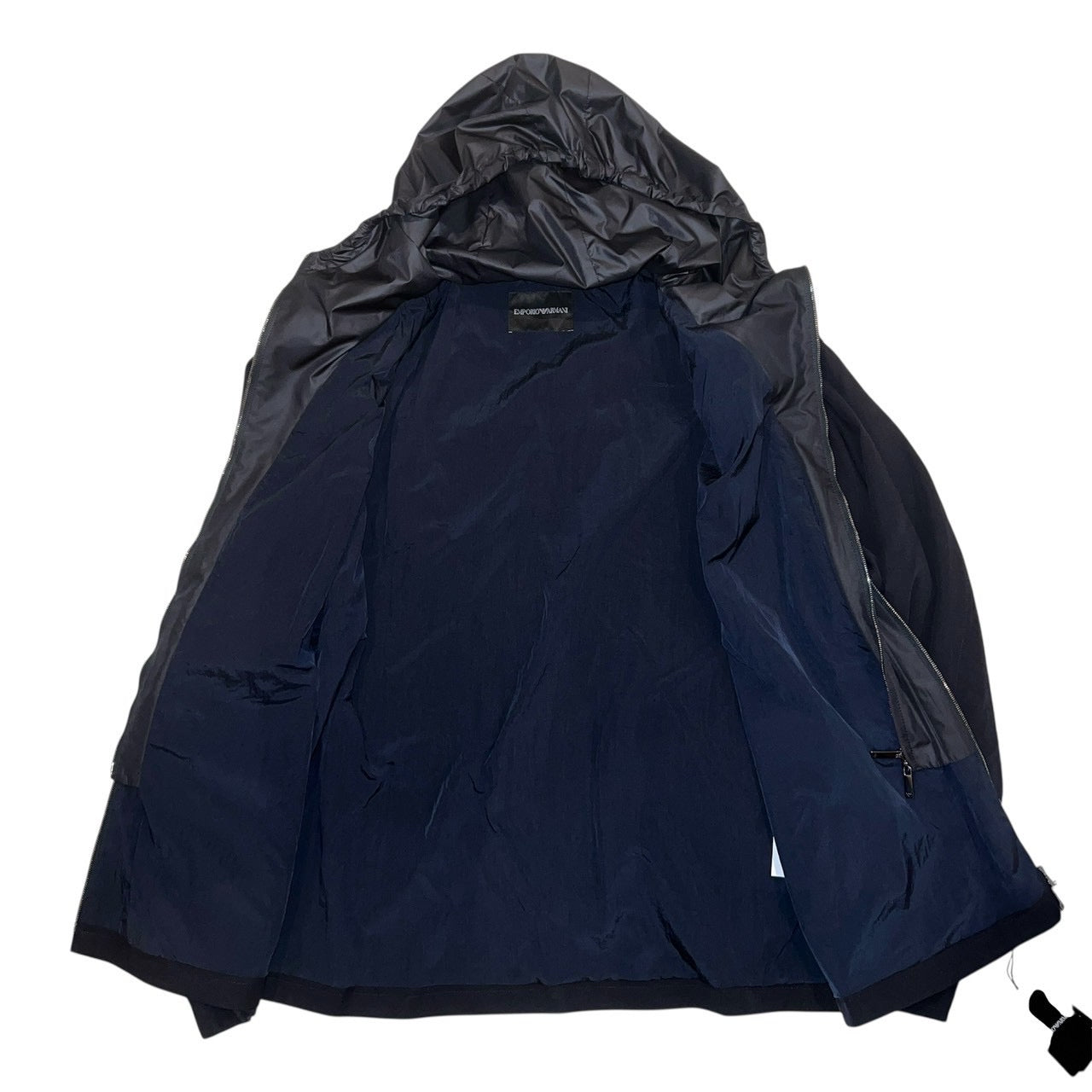 21万 新品 E.ARMANI バージンウール100% 異素材 ウインドブルゾン