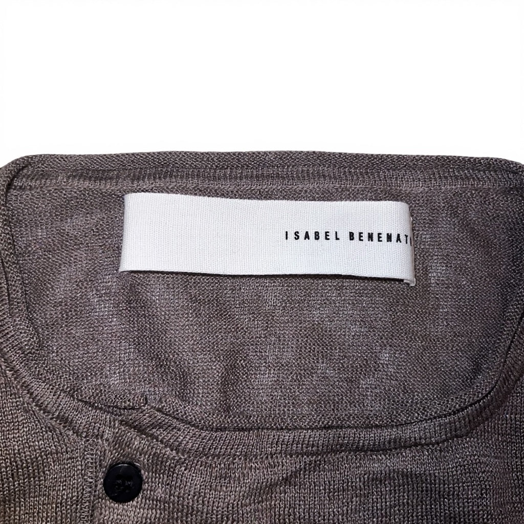 9万 新品 ISABEL BENENATO ITALY 麻 ヘンリー ニット KH