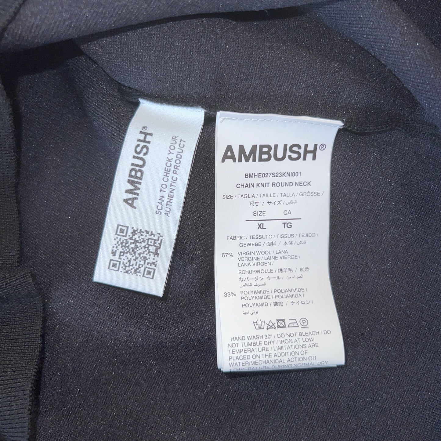 17万 新品 AMBUSH チェーン付き ニット スウェット 黒