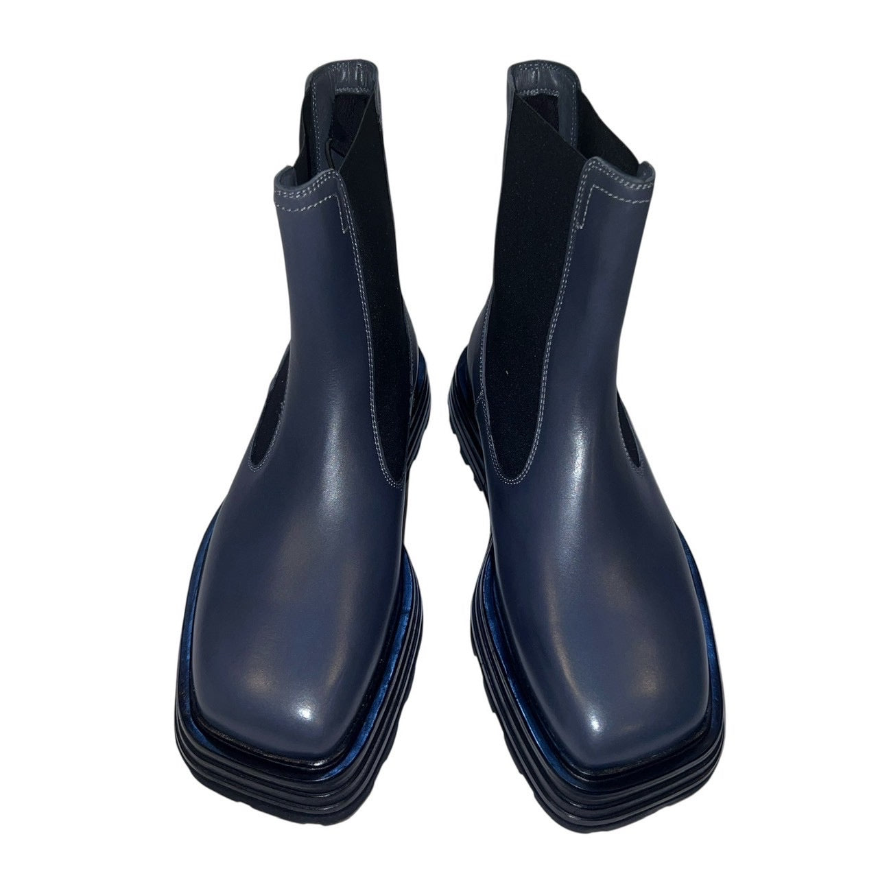 45万 新品◆JIL SANDER◆スクエアトゥ◇サイドゴアブーツ◇紺グレー