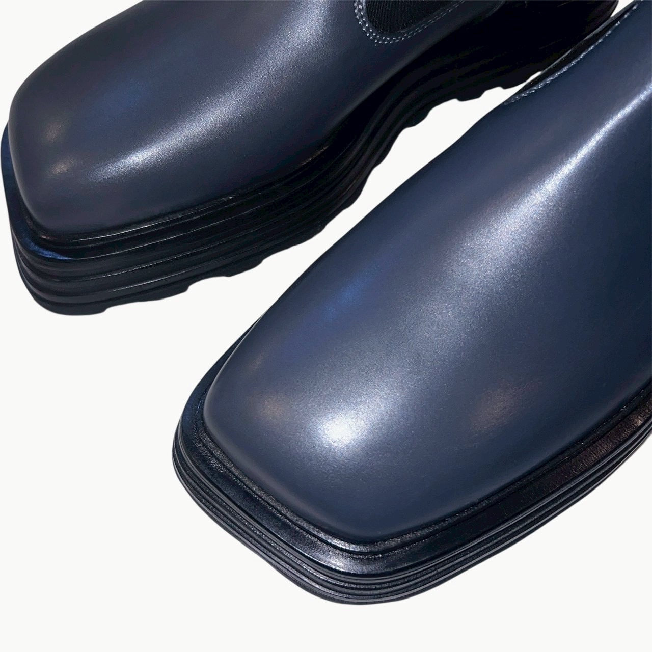 45万 新品◆JIL SANDER◆スクエアトゥ◇サイドゴアブーツ◇紺グレー