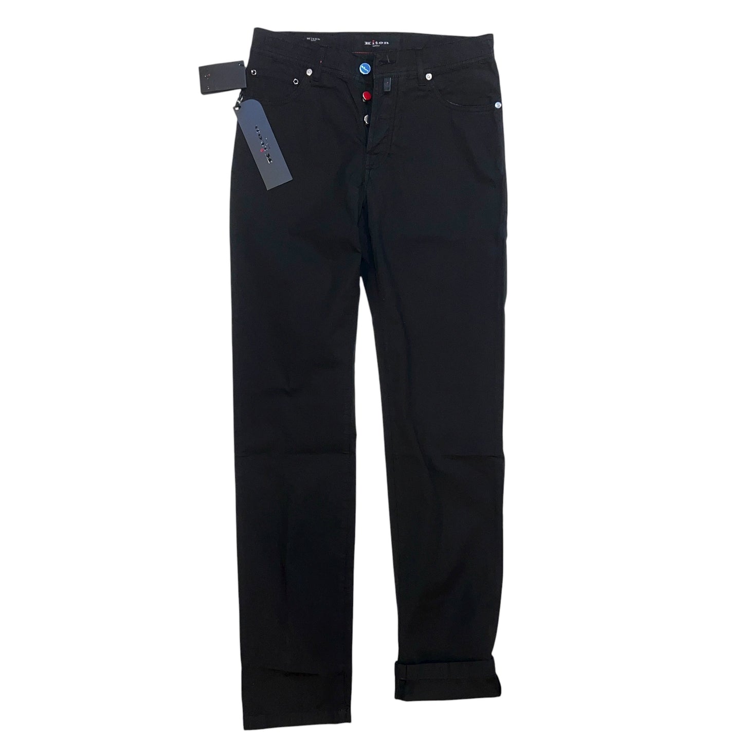 19万 新品 Kiton 総手縫い 超定番 ブラック 5ポケ パンツ 32