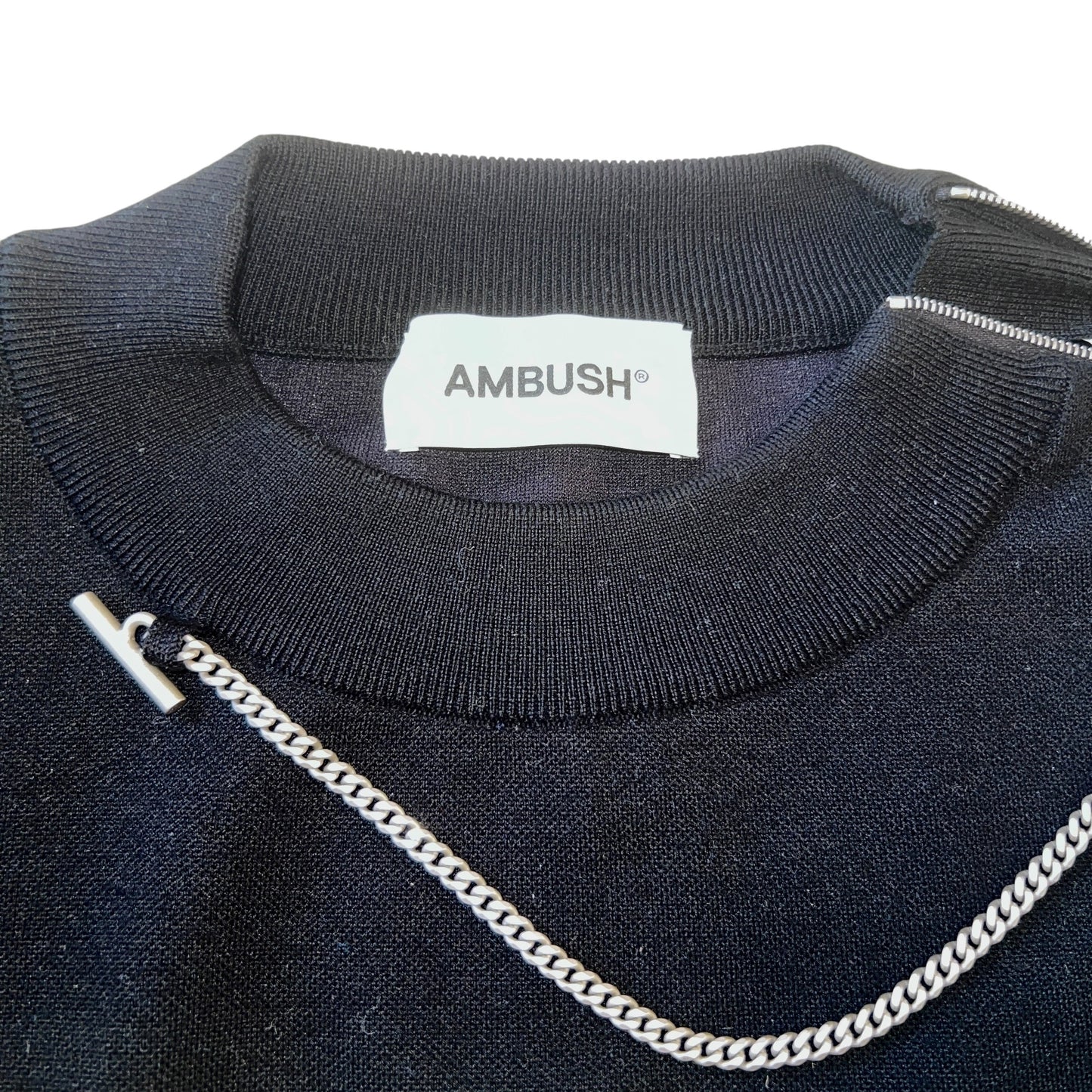 17万 新品 AMBUSH チェーン付き ニット スウェット 黒