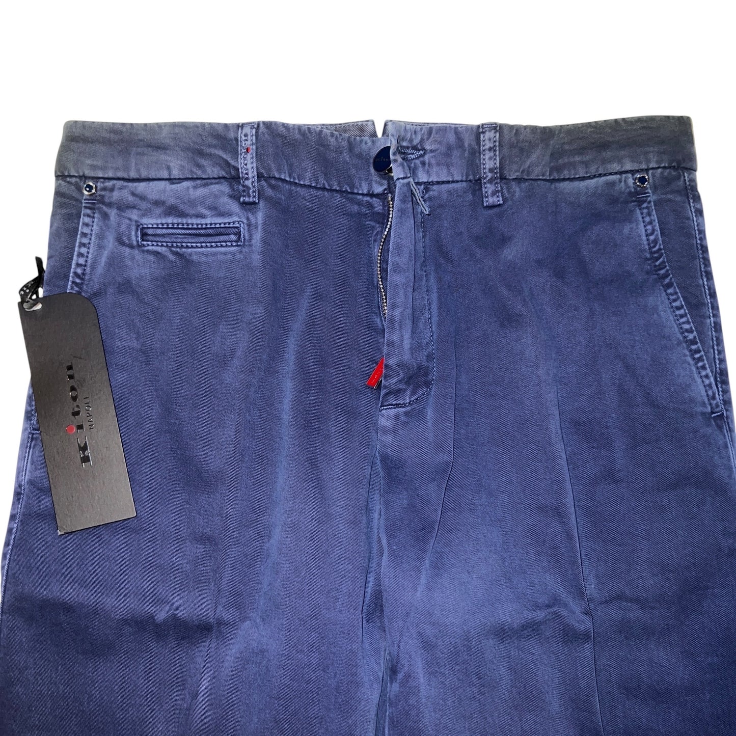 23万 新品 Kiton 総手縫い カシミア ウォッシュドブルー パンツ 32