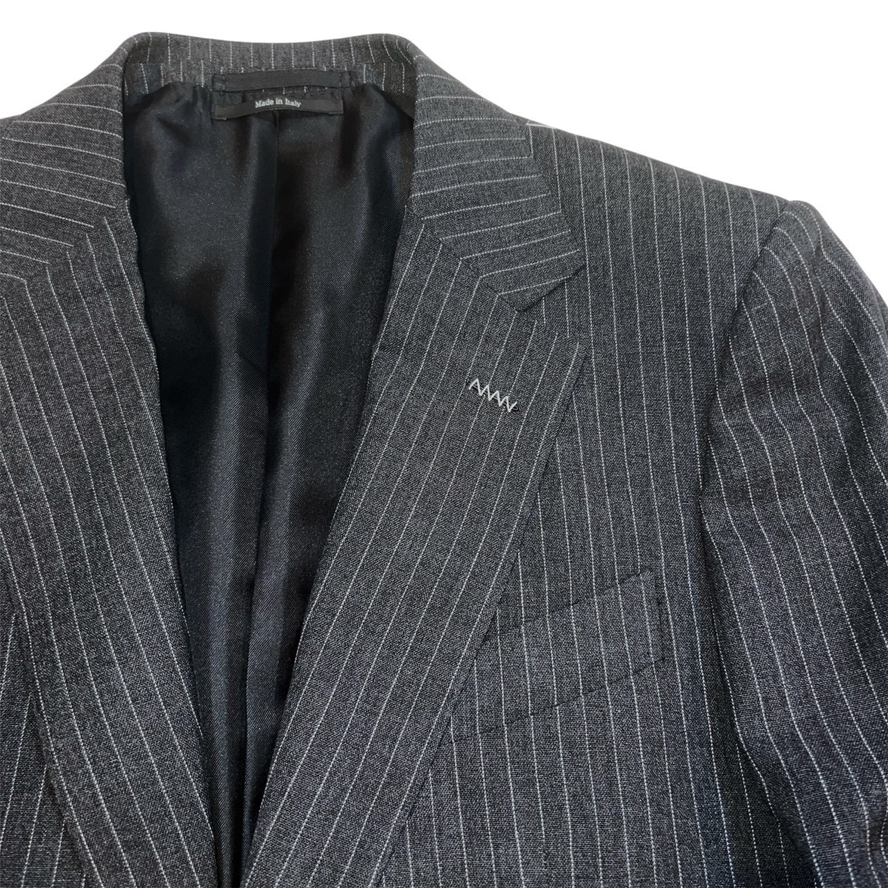 40万 2日限定 DUNHIL ウール ピンストライプ ジャケット グレー/白