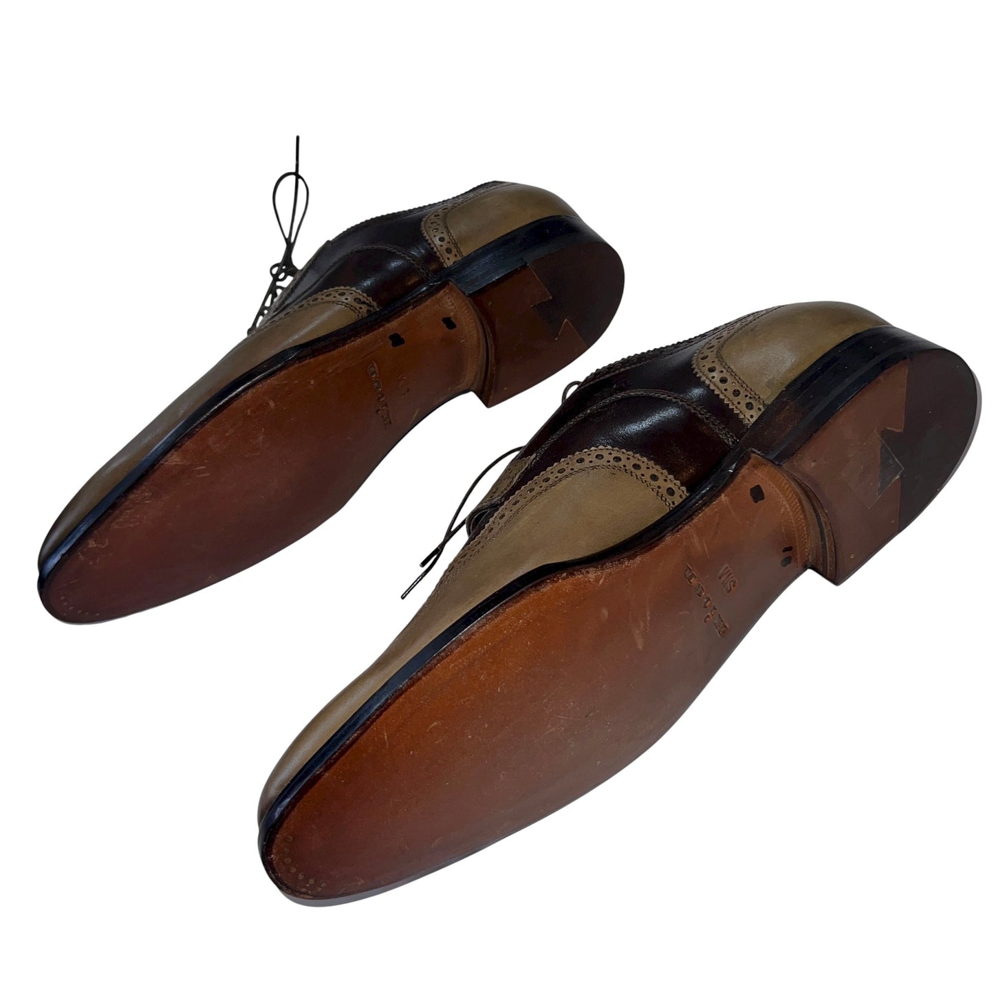 120万 新品 Kiton ビスポーク シューズ メダリオン カーキ/茶ボルドー