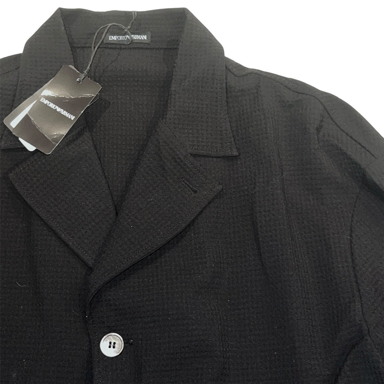 15万 EMPORIO ARMANI ハニカム 短丈 カーデ風 ジャケット 黒