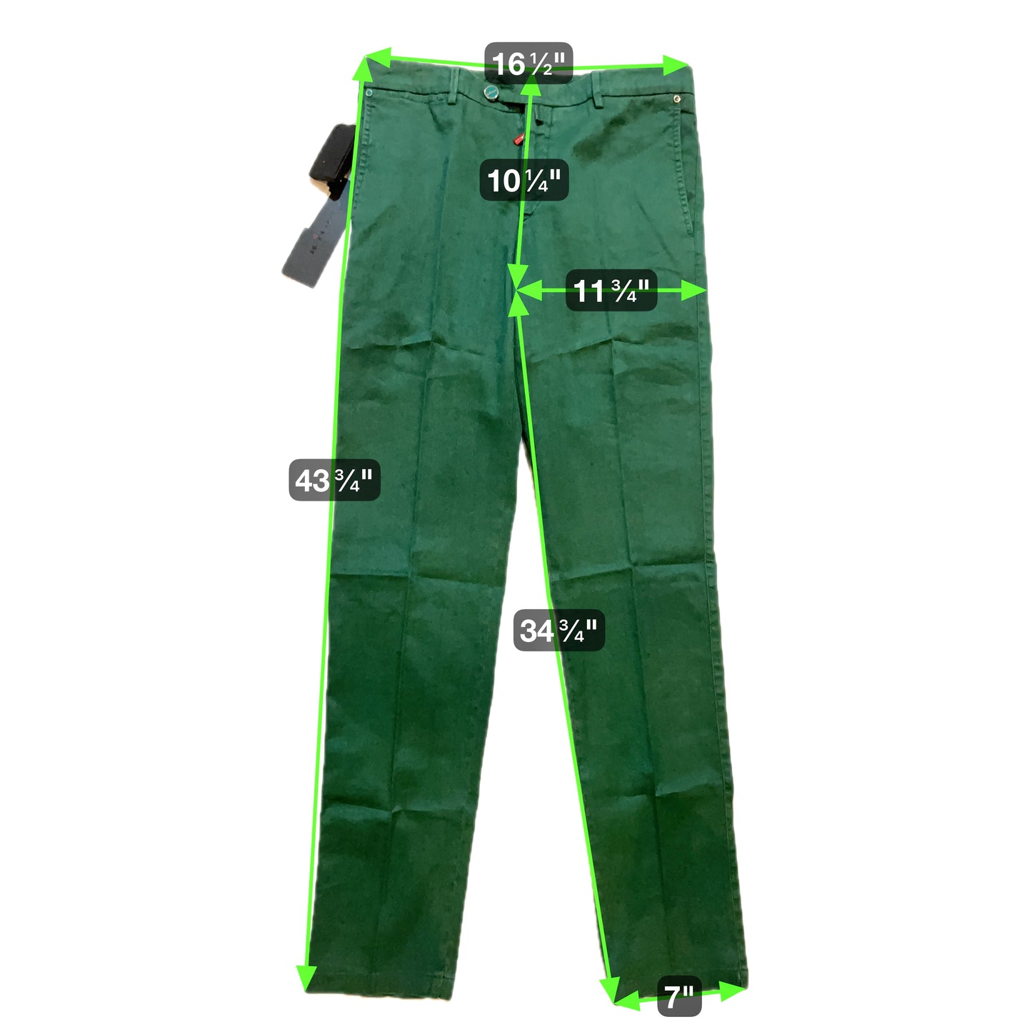 27万 新品 Kiton 総手縫い グリーン コットンリネン 5ポケット パンツ