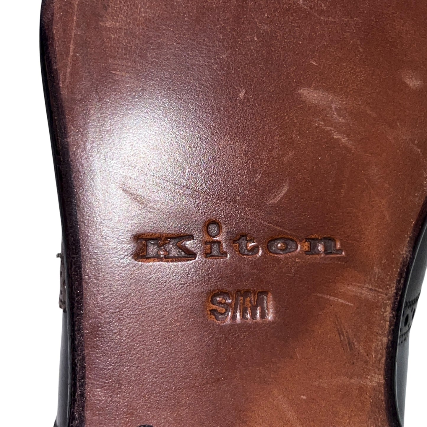120万 新品 Kiton ビスポーク シューズ メダリオン カーキ/茶ボルドー