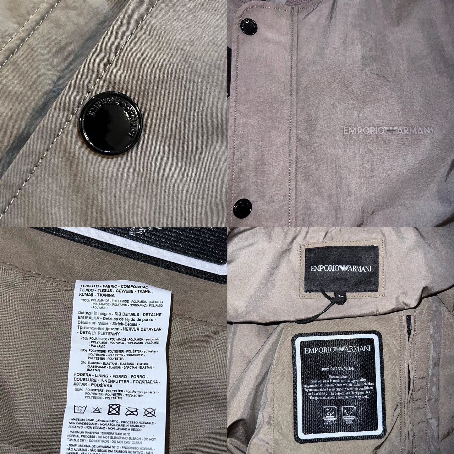 $1350 EMPORIO ARMANI All-weather blouson Khaki 52
