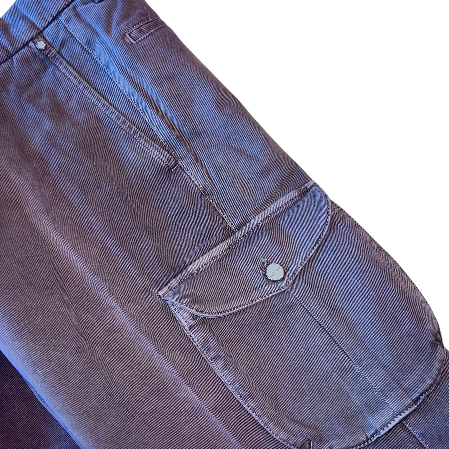 21万 新品 Kiton 総手縫い 妙味 アッシュド紫グレー カーゴパンツ 32
