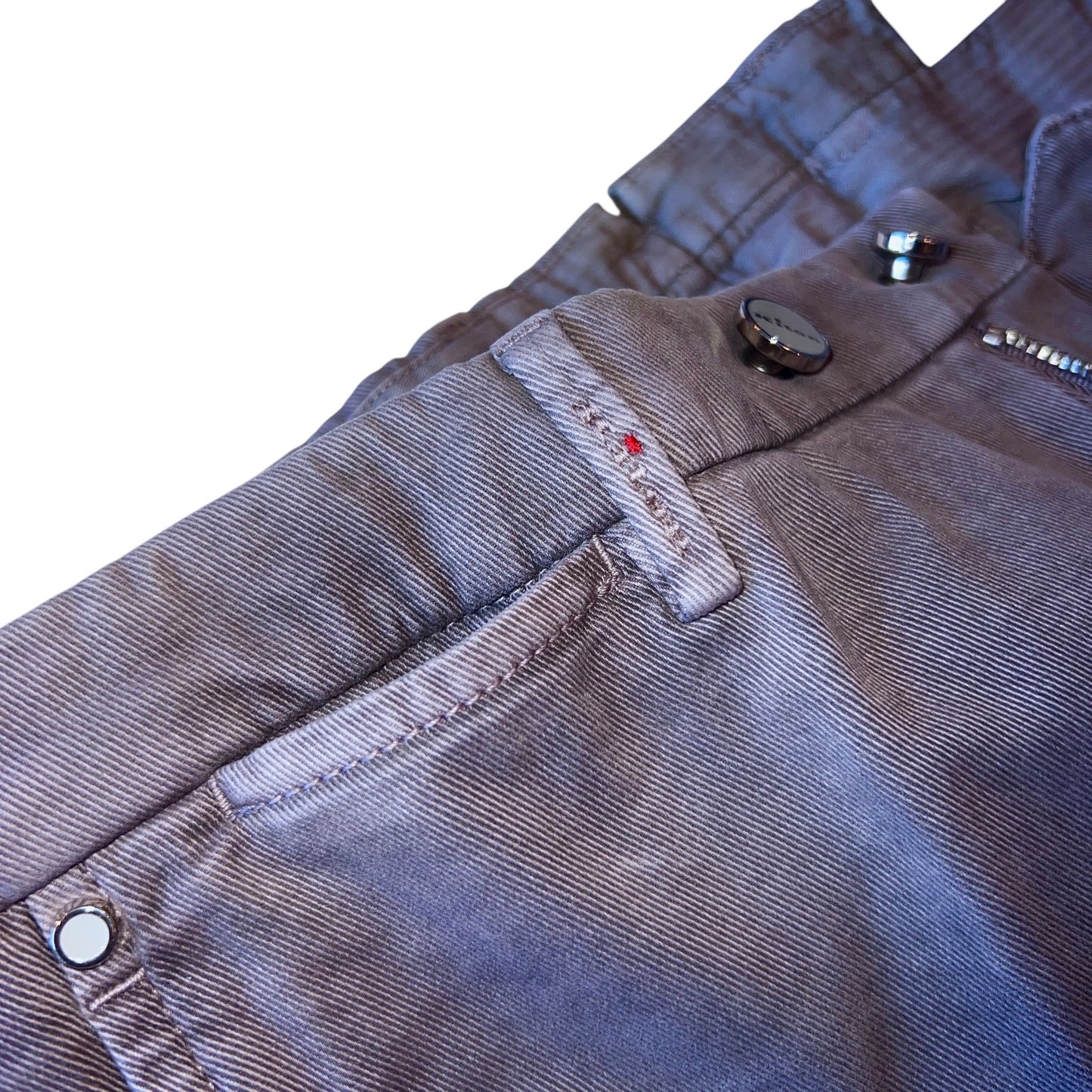 21万 新品 Kiton 総手縫い 妙味 アッシュド紫グレー カーゴパンツ 32