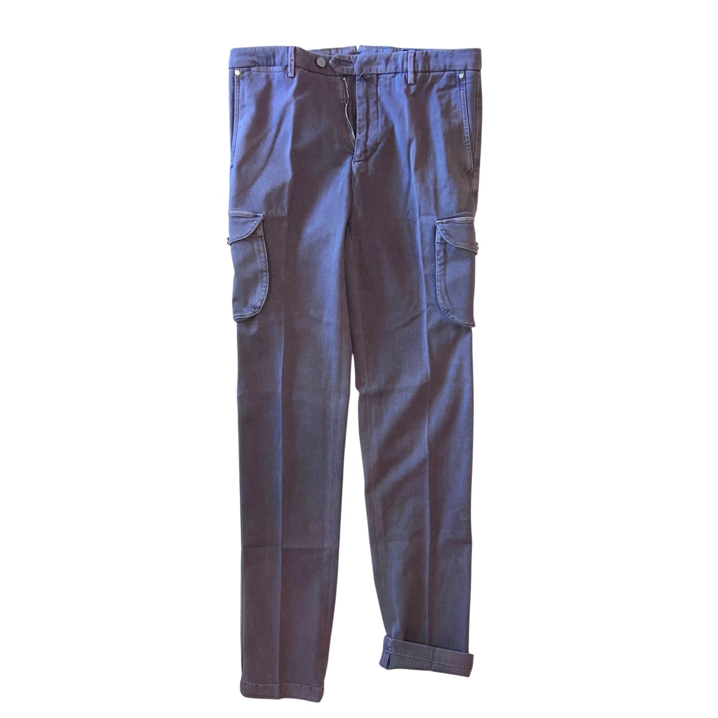 21万 新品 Kiton 総手縫い 妙味 アッシュド紫グレー カーゴパンツ 32