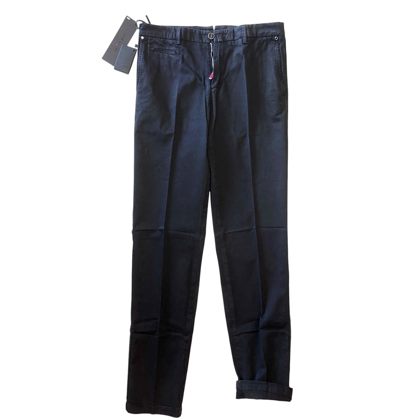 23万 新品 Kiton 総手縫い カシミア混 ウォッシュドブラック パンツ 32