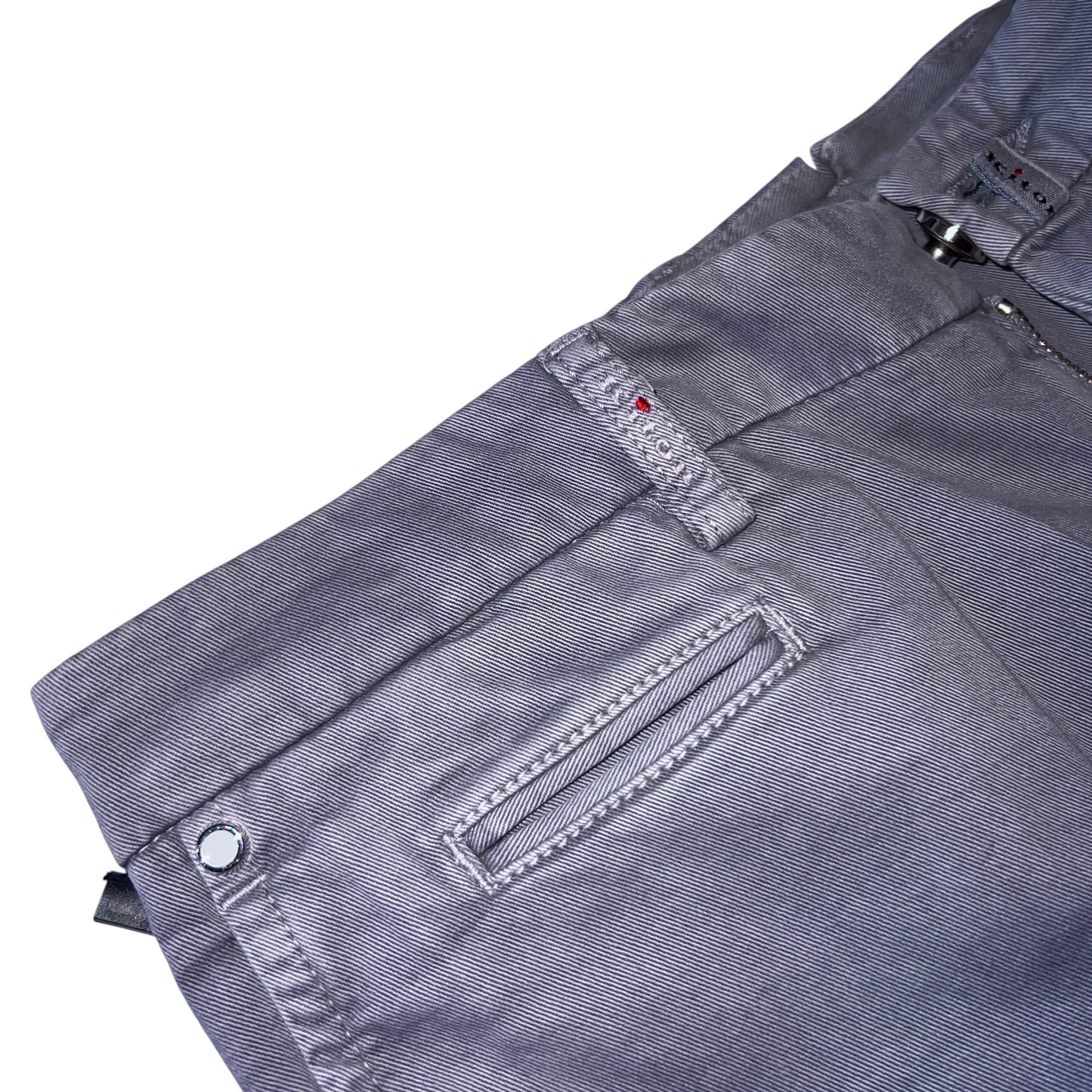 23万 新品 Kiton 総手縫い 妙味 アッシュド紫グレー チノパンツ 32