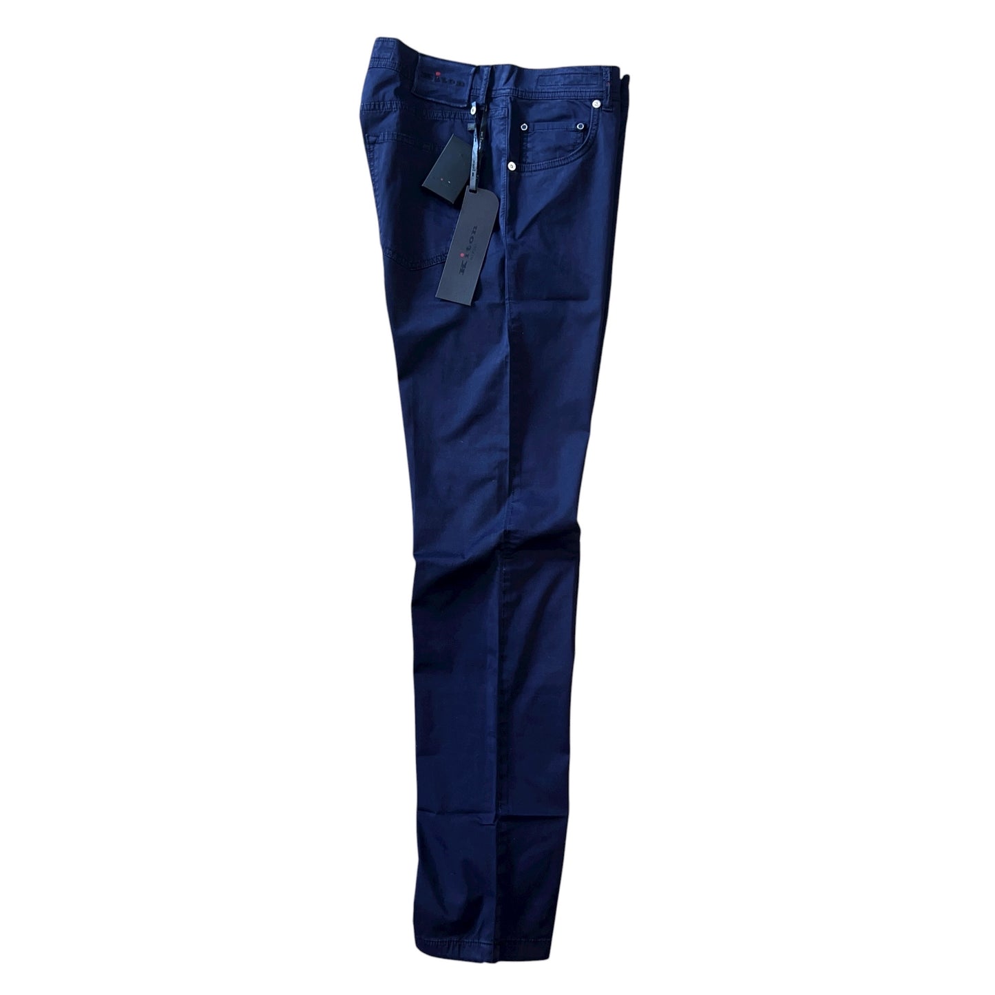19万 新品 Kiton 総手縫い 定番 ウォッシュド紺 5ポケ パンツ 32