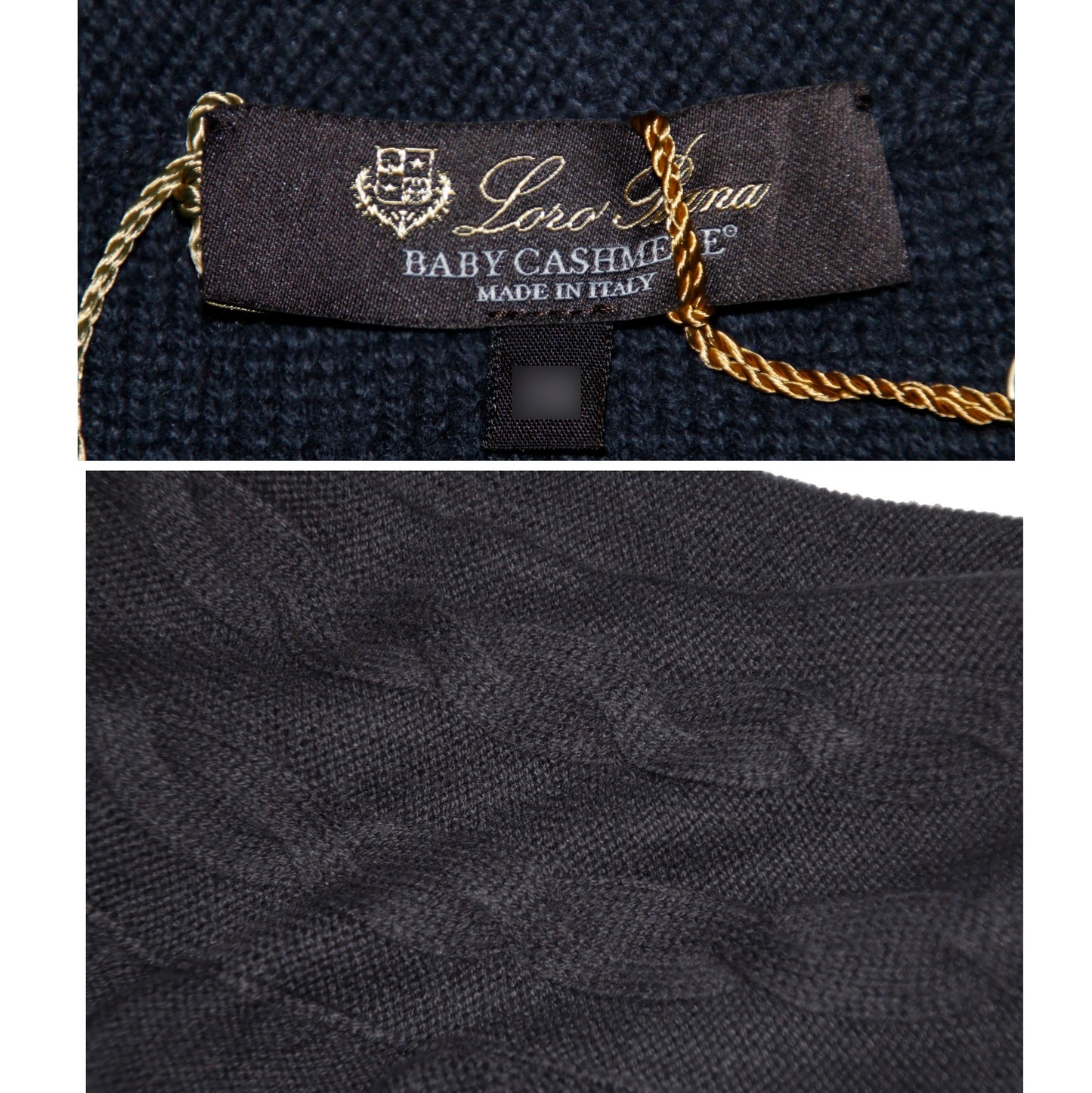 48万 新品◆Loro Piana◆稀少!ベビーカシミア100%◇ボートネック セーター◇紺グレー