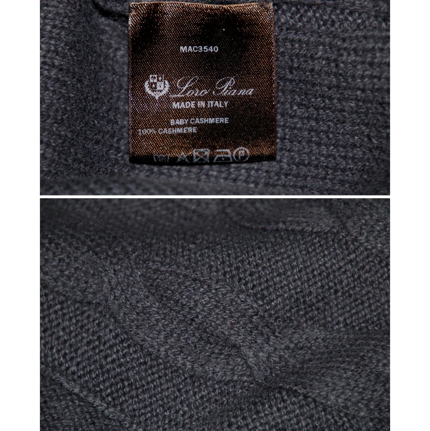 48万 新品◆Loro Piana◆稀少!ベビーカシミア100%◇ボートネック セーター◇紺グレー