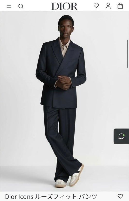 RRP$2500［new］ DIOR Silk Cotton Leather Pants DeepBlue 50