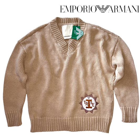 RRP$850 [new] EMPORIO ARMANI Low-gauge Knit beige XL