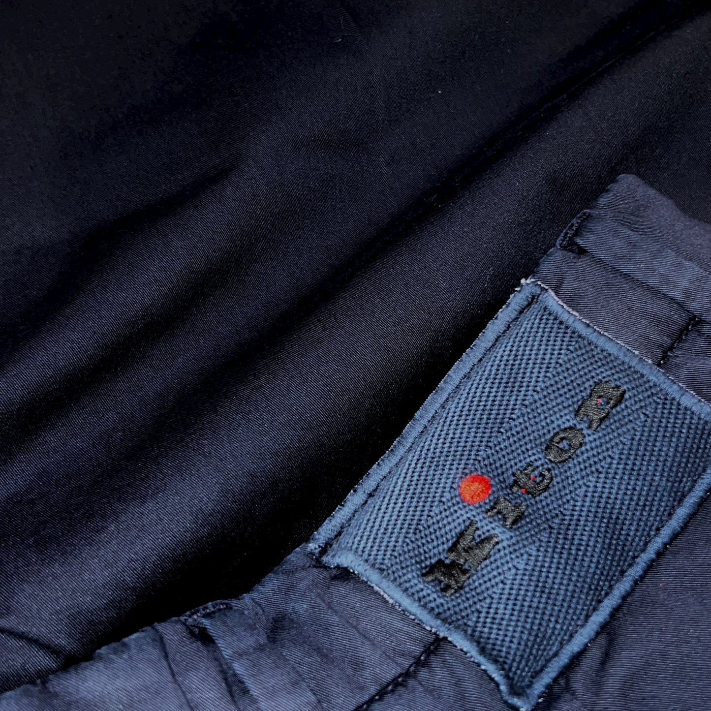 19万 新品 Kiton 総手縫い 洗い ダークブルー チノ パンツ 32