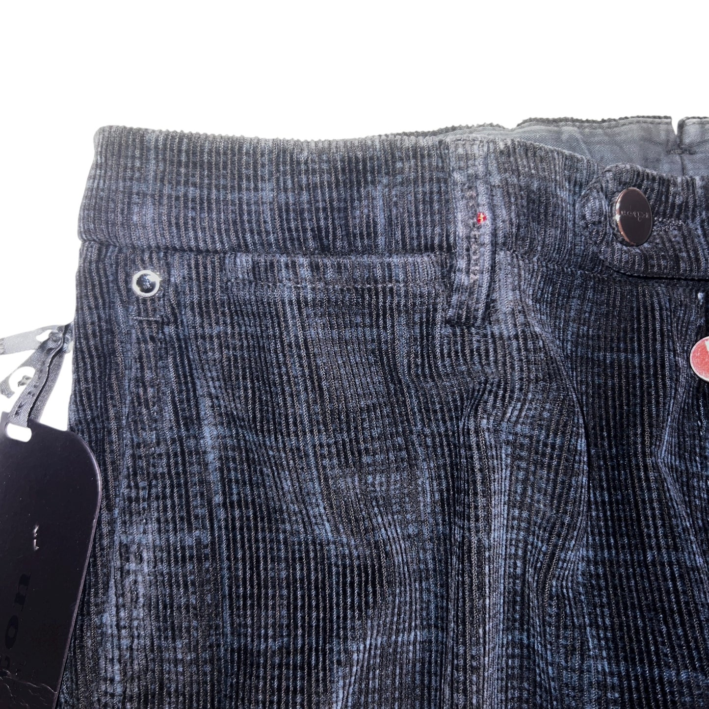 22万 新品 Kiton 総手縫い コーデュロイ パンツ 黒グレー 32