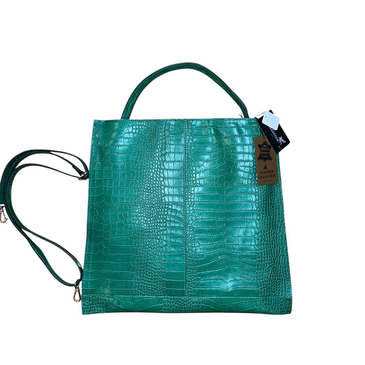 RRP$700 [new] Pelliccia milan Italy Shoulder bag Leather Crocodile emboss