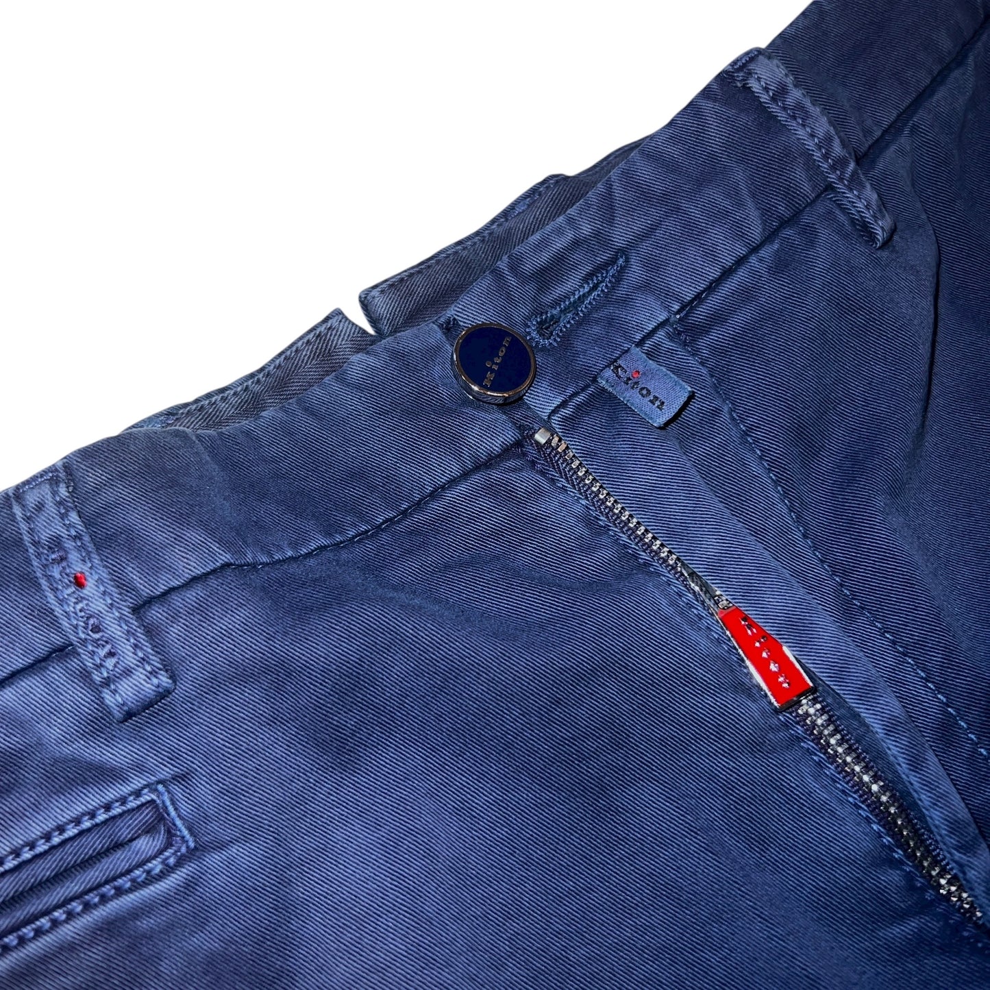 28万 新品 Kiton 総手縫い カシミア 暗ブルー スラックス パンツ 32