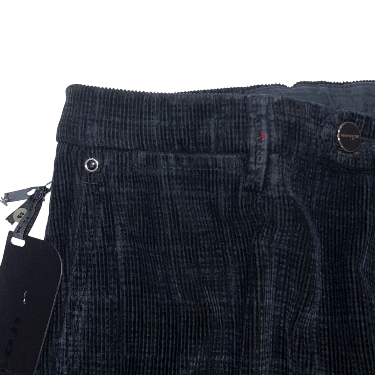 22万 新品 Kiton 総手縫い コーデュロイ パンツ 黒グレー 32