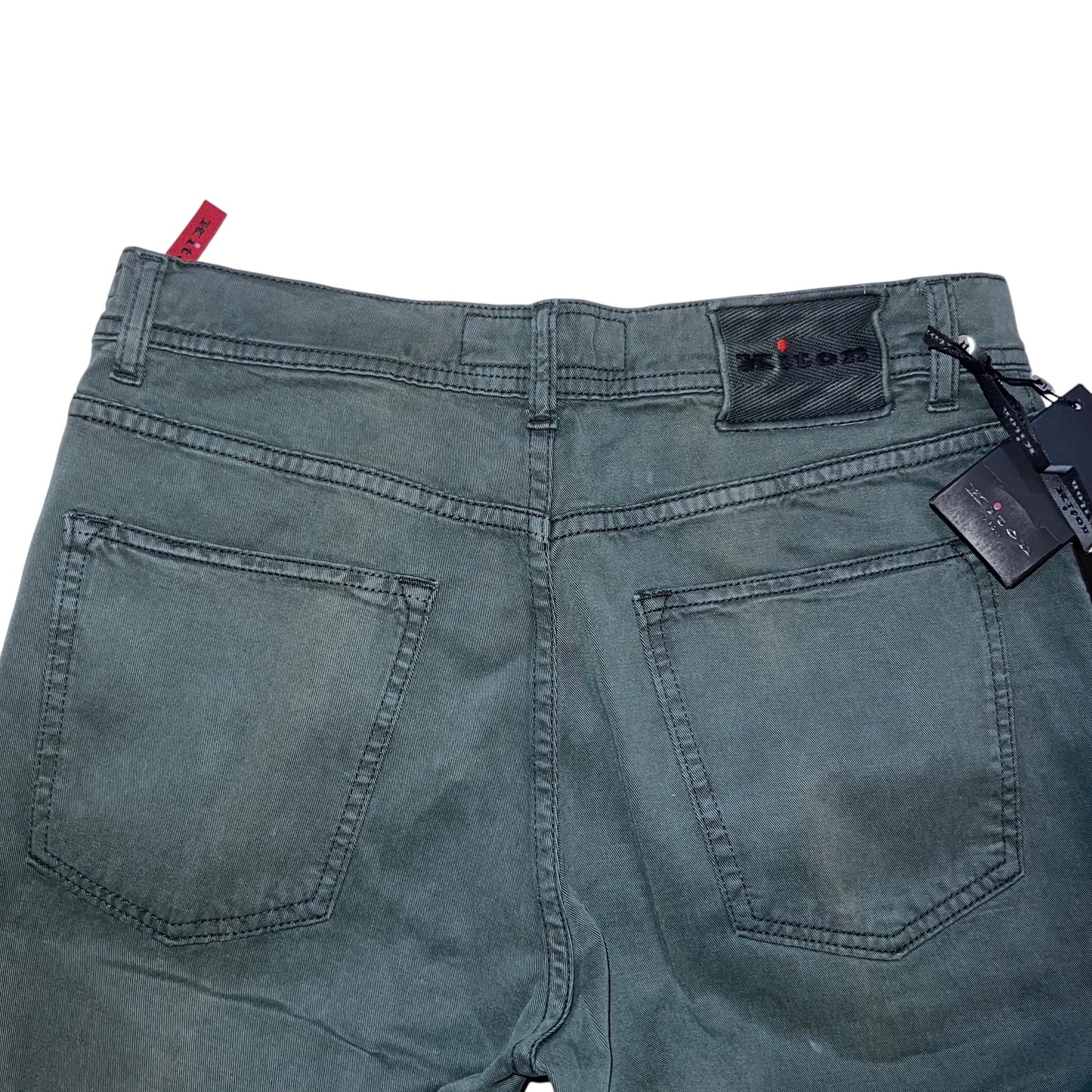 19万 新品 Kiton 総手縫い グリーングレー リヨセル 5ポケット パンツ