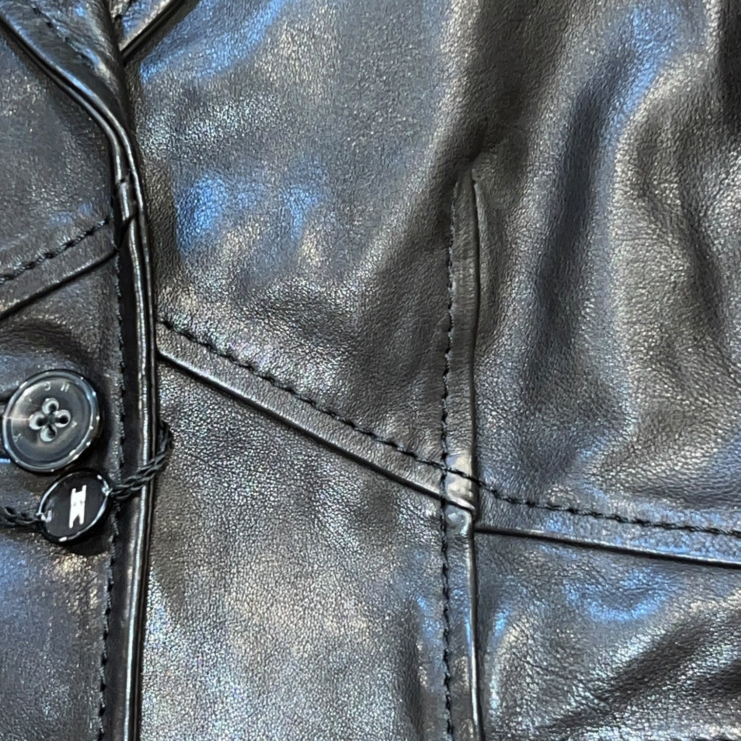 RRP$11000 Kiton Italy Leather Tailor Jacket Black 38
